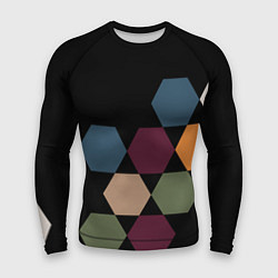 Рашгард мужской Honeycombs autumn colors, цвет: 3D-принт