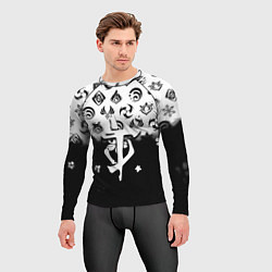 Рашгард мужской Doom черно белые аниме, цвет: 3D-принт — фото 2