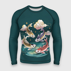 Рашгард мужской Рыбы в облаках над прудом, цвет: 3D-принт
