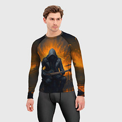 Рашгард мужской Гитарист играющий в пламени, цвет: 3D-принт — фото 2
