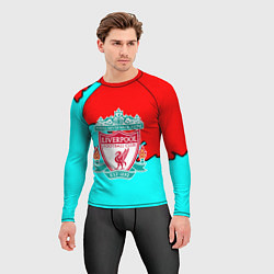 Рашгард мужской Liverpool краски текстура штрихи, цвет: 3D-принт — фото 2