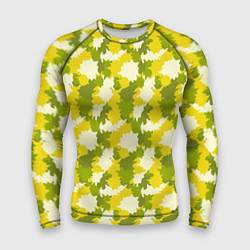 Мужской рашгард Яркий камуфляж желтые и зеленые пятна