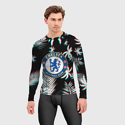 Рашгард мужской Chelsea тропики глитч текстура, цвет: 3D-принт — фото 2