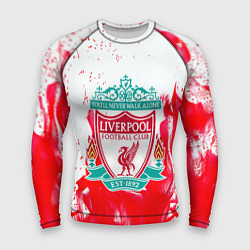 Рашгард мужской Liverpool розовый огонь, цвет: 3D-принт