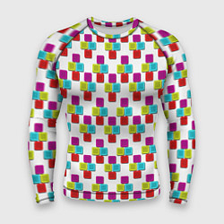 Мужской рашгард Цветные блоки на белом