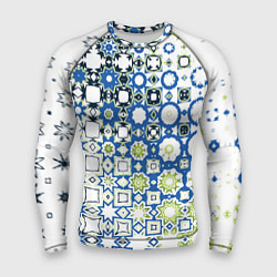 Мужской рашгард Сине-зеленая абстракция