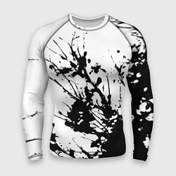 Мужской рашгард Чёрная взрывная краска на белом