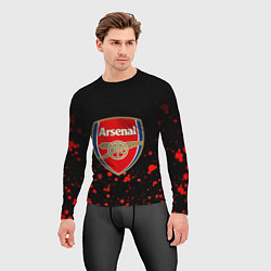 Рашгард мужской Арсенал красные краски всплеск, цвет: 3D-принт — фото 2