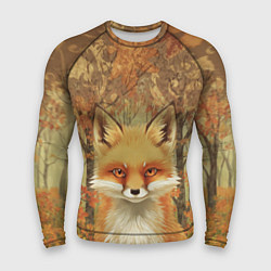 Рашгард мужской Лисенок в осеннем лесу, цвет: 3D-принт