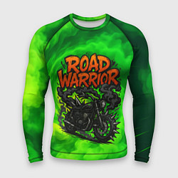 Рашгард мужской Дорожный воин - байк с шипами, цвет: 3D-принт