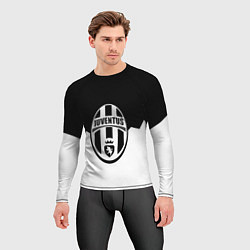 Рашгард мужской Ювентус черно белая геометрия, цвет: 3D-принт — фото 2