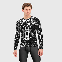 Рашгард мужской Ювентус белые краски текстура, цвет: 3D-принт — фото 2