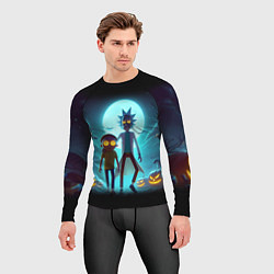 Рашгард мужской Рик и Морти в ночь на хэллоуин, цвет: 3D-принт — фото 2