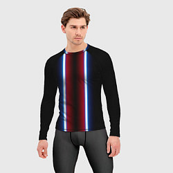 Рашгард мужской Color white blue red neon, цвет: 3D-принт — фото 2