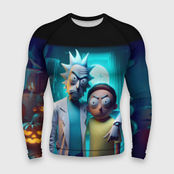 Рашгард мужской Rick with Morty - halloween night, цвет: 3D-принт