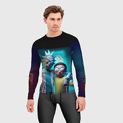 Рашгард мужской Rick with Morty - halloween night, цвет: 3D-принт — фото 2