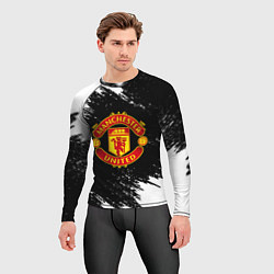 Рашгард мужской Манчестер Юнайтед белые краски, цвет: 3D-принт — фото 2