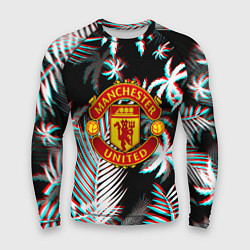 Рашгард мужской Манчестер Юнайтед тропики глитч, цвет: 3D-принт