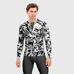 Рашгард мужской Свирепые лица и молнии - нейроарт, цвет: 3D-принт — фото 2