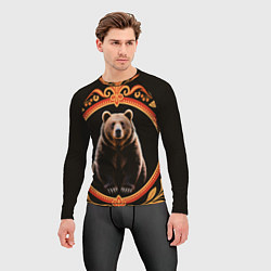Рашгард мужской Медведь в орнаменте, цвет: 3D-принт — фото 2