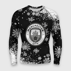 Мужской рашгард Манчестер сити снежинки новый год