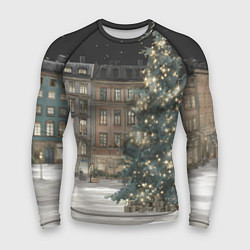 Рашгард мужской Елка во дворе, цвет: 3D-принт