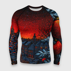 Рашгард мужской Новый год в ночном городе, цвет: 3D-принт