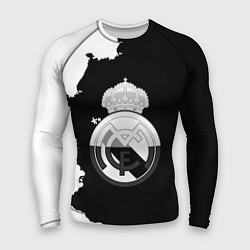 Мужской рашгард Реал Мадрид черно белые краски