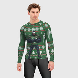 Рашгард мужской Веном в вязаном свитере - новый год, цвет: 3D-принт — фото 2