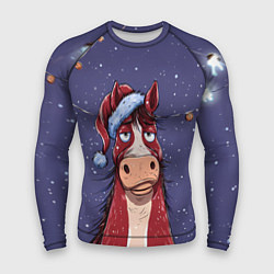 Рашгард мужской Новогодняя лошадь символ 2026 года, цвет: 3D-принт