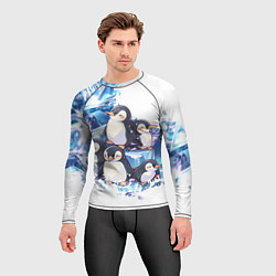 Рашгард мужской Пингвины и лёд, цвет: 3D-принт — фото 2