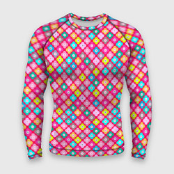 Мужской рашгард Разноцветный цветочный узор ретро