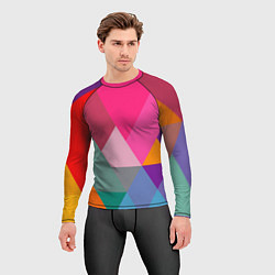 Рашгард мужской Разноцветные полигоны, цвет: 3D-принт — фото 2