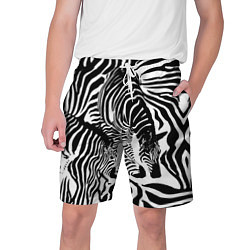 Шорты на шнурке мужские Полосатая зебра, цвет: 3D-принт