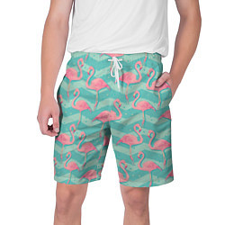 Шорты на шнурке мужские Flamingo Pattern, цвет: 3D-принт
