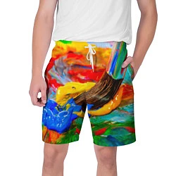 Шорты на шнурке мужские Краски, цвет: 3D-принт