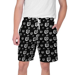 Шорты на шнурке мужские Twitch: Black Pattern, цвет: 3D-принт