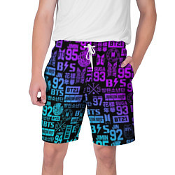 Шорты на шнурке мужские BTS Logos, цвет: 3D-принт