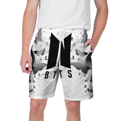 Шорты на шнурке мужские BTS: Grey Butterflies, цвет: 3D-принт