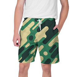 Шорты на шнурке мужские Военный камуфляж, цвет: 3D-принт