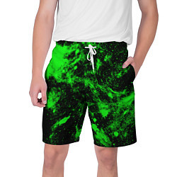 Шорты на шнурке мужские Зелёная краска цвета 3D-принт — фото 1