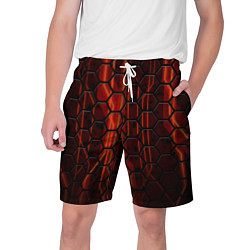Шорты на шнурке мужские Огненные соты, цвет: 3D-принт