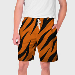 Шорты на шнурке мужские Текстура тигра, цвет: 3D-принт
