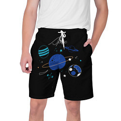 Шорты на шнурке мужские Космос, цвет: 3D-принт