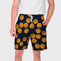 Шорты на шнурке мужские Баскетбольные мячи, цвет: 3D-принт