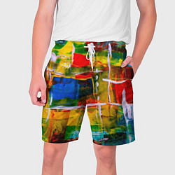 Шорты на шнурке мужские КРАСКИ, цвет: 3D-принт