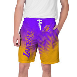 Шорты на шнурке мужские LOS ANGELES LAKERS ЛЕЙКЕРС, цвет: 3D-принт