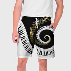 Шорты на шнурке мужские МУЗЫКАЛЬНЫЙ УЗОР, цвет: 3D-принт