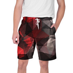 Шорты на шнурке мужские Серо-красная абстракция, цвет: 3D-принт