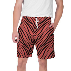 Шорты на шнурке мужские Полосатый тигровый узор, цвет: 3D-принт